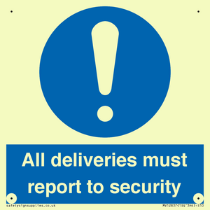 All deliveries must report to security